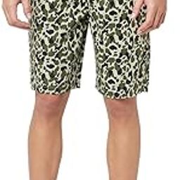 Men's Olive Printed Lounge Shorts-image-65