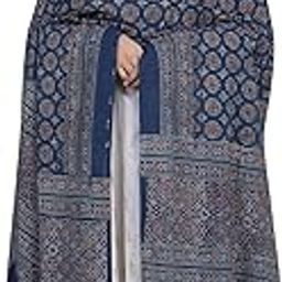 Women Cotton Ajrakh Dupatta (Blue, 2.5 Meters)-picture-26