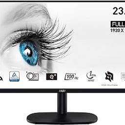 MSI PRO MP245V 23.8 Inch Full Hd LCD Office Monitor - 1920 X 1080 Va Panel, 100 Hz, Eye-Friendly Screen, VESA Mountable, Display Kit Support, Tilt Adjustable - HDMI 1.4, D-Sub-31