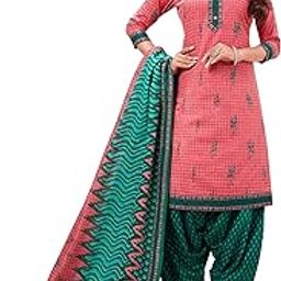 Women's Cotton Printed Stitched Patiyala Salwar Suit Set with Dupatta-image-8