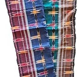 Traditional Odisha Ikkat handloom Premium Cotton gamuchha for men |multicolor set of two| Puja festival ethnic wear| soft towel|1.75 meter X 0.85 meter GS-COT-104-15