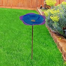 ARTISOUL® Bird Bath Bowl Metal Decorative Outdoor Bird Feeder for Garden Patio Outside Pink | Yard, Garden & Outdoor Living | Bird & Wildlife Accessories | Birdbaths-image-89
