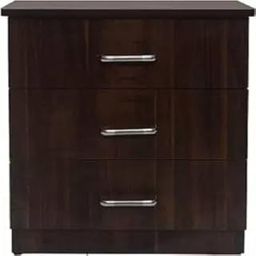 Engineeredwood Bedside Table with 3 Drawer Wooden Nightstand Table for Bedroom Living Room (Brown)-image-99
