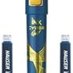 Hauser Inx Cyber Gold Fountain Pen | Smooth Round Nib With Iridium Tip | Unique Liquid Ink System | 2 Ink Cartridges | Blue Ink, Pack Of 1 - Body Color May Vary-picture-12