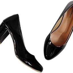Women Comfortable Round toe Closed Pump Shoes Belly with Block Heel Slip-on Sandal For Casual And Official Occassions-17