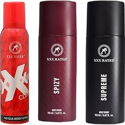 XXX Rated Spizy, Supreme & Climax No Gas Body Spray Combo | Spicy, Premium & Fresh Scent | 150+150+120 Ml-image-35