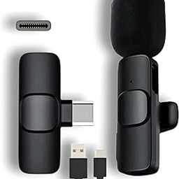 PerfX 4 in 1 K8 Wireless Microphone, Mini Portable Recording Clip Mic with Receiver for All Type-C, Micro U Mobile Phones Camera Laptop for Vlogging YouTube Online Class, Zoom Call(K8)-19
