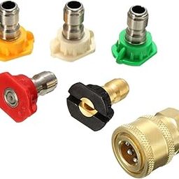 Pressure Washer Gun Spray Nozzle Tips - Multi Degree Quick Change | Foam Lance Cannon Adjustable Jet Wash | Fits Electric & Gas Machine 1/4 inch, Pack of 5 (Nozzle With QRC)-picture-10