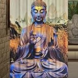 OuTVEEN Polyester 3D Digital Beautiful God Buddha Printed 5 Feet Window Curtain Pack of 1 Pecs for Living Room Home Multicolor Curtain-image-16