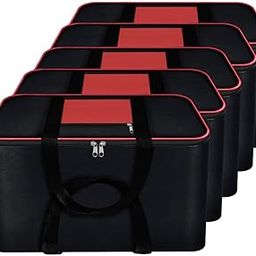 ACORMEK Large Clothes Storage Bag Underbed Storage Bag Moisture Proof Cloth Organiser Nylon Big Underbed Storage Bag with Zippered Closure and Handle(Black Red, 54x46x28cm) (Pack Of-5)-image-94