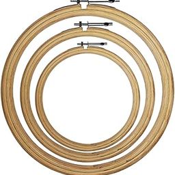 AJAYCO® Round Embroidery Hoop Ring Frame (Size 6, 8, 10 inches, Each 1 Nos) | Circle Cross Stitch Hoop Ring for Craft Sewing | Hoop with Iron Hook | Round Shape Embroidery Frame | Wooden Embroidery Hoops for Embroidery Work-26