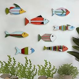 The Style Sutra Wooden Fishing Wall Sculpture Nautical Decoration for Bathroom Garden Office 47.5cmx18.5cm | Other Home & Garden| Other Home & Garden-image-39