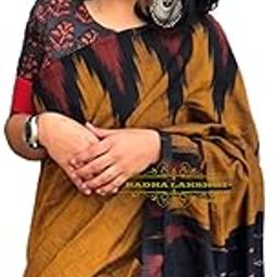 Handicrafts Women's Ikat Hand Block Print Jaipuri Pure Soft Cotton Mulmul Saree with Blouse Piece (pure cotton 2 parent) a-picture-2