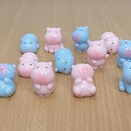 Wonderland Mini Hippo Miniatures | Cute Hippopotamus Figurines (Set of 12)-16