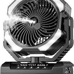 Misting Fan Portable with 250ml Water Tank, 24000mAh Rechargeable Cooling Fans for Outside, Outdoor Water Misters with 2 Mist Modes, Remote Control Camping Fan with Timer for Beach, Patios, Tents-image-92