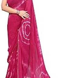 Women's Chiffon Shibori Printed Saree with Blouse Piece-image-12