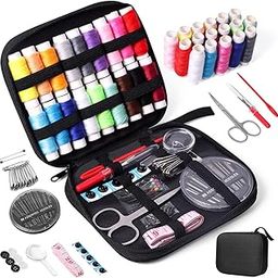 Kitchengenix 86 Pcs Sewing Kit, Sew Kit for Home, Traveler, Adults, Emergency- Premium Sewing Kits, Zipper Portable & Mini- Filled with Sewing Needles, Scissors, Thread, Tape Measure Set etc (Black)-picture-3