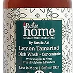 Rustic Art Home Lemon Tamarind Dish Wash Concentrate with Soapnut & Neem | Converts to 3 litres liquid | Natural & Toxin free |(300g (Pack of 1))-image-2