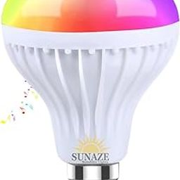 Sunaze Smart lighting Music Bulb with Bluetooth Speaker Color Changing Bulb White-9