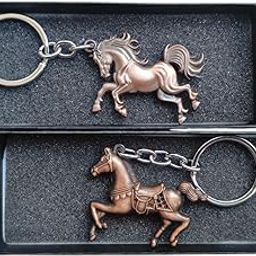 Combo Of 3D Running Horse Metal Keychain (Pack Of 2) (Bronze)-image-70