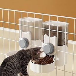 Luismia Hanging Cage Automatic Food Water Dispenser, Detachable Auto Gravity 1L Self-Feeding Feeder and Waterer Set, Crate Auto Feeder Dish for Puppy Cats Ferret Bunny Guinea Pig Small Pets-image-60