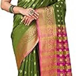 Women's Banarasi Saree Pure Kanjivaram Silk Saree Soft new ladies 2023 Design Wear Pattu Sarees Latest Party Sari collections With Blouse Piece for Wedding sadi (SAM PARI S-6)-image-13