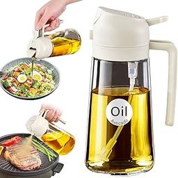 YARRAMATE Oil Sprayer for Cooking, 2 in 1 Olive Oil Dispenser Bottle for Kitchen, 16oz/470ml Premium Glass Oil Bottle, Food-grade Oil Mister for Air Fryer, Salad, Frying, BBQ (Creamy White)-image-26
