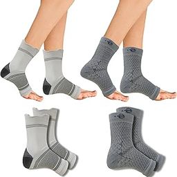 "Ecosync Open Toe Bamboo Cotton Neuropathy Compression Socks, Moisture Wicking, Breathable, Diabetic Pain Relief, Anti-Bacterial, Soft, Seamless, Unisex, Combo Pack (Classic Trio + Speckled Grey)"-image-24