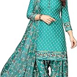 Women's Women's Crepe Printed Patiyala Salwar Suit Dress Material Suit (DM Tree Seagreen_Seagreen_Unstitched)-picture-11