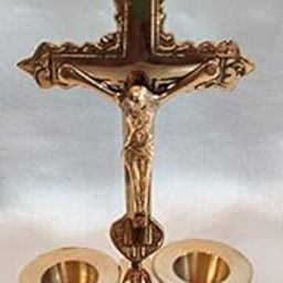 Akriti Brass Jesus Christ Candle Stand(L*B*H - 9 * 6.5 * 15.5 CM) Candle Stand for Church Altar, Brass Candle Stand,Made in India-image-91