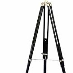 Unique Designer Black Wooden Tripod Floor Lamp Nautical Marine Spotlight LED Floor Lamp Vintage Theme Searchlight with Adjustable Wooden Tripod (Pack of 1)-image-69