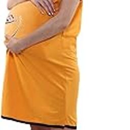 Sillyboom Girl Peeking Graphic Print Maternity Tunic Top for Pregnant Women T-Shirt Night Dress Nursing Top Tee Knee Length Round Neck Half Sleeves for Pre and Post Pregnancy-image-12
