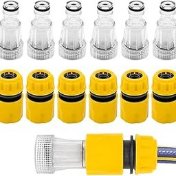 ORTIZA® Washer Connectors Set of 12Pcs High Pressure Washer Connectors Adapters with 6Pcs 1/2 Inches Quick Connectors & 6Pcs 3/4 Inches Transparent Hose Connectors with Built in Filter-picture-2