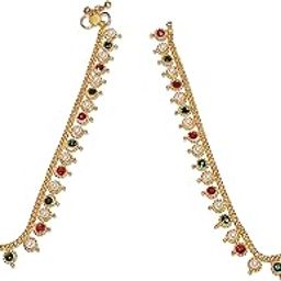 Fancy Stylish golden Anklets payal for women & Girls Alloy Anklet by shrungarika (a-146)-image-45