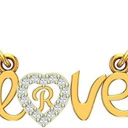 Love Letter R Mangalsutra Gold plated Valentine Latest American Diamond for Women Girls Girlfriend Couples Lovers Design alphabet Cubic Zirconia Brass Chain Brass Mangalsutra Pendant-image-19