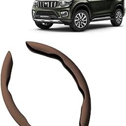 KINGSWAY Premium PU Leatherette Chocolate Steering Wheel Grip Cover Compatible with Mahindra Scorpio N (2022 Onwards) - Universal Use Stylish and Non-Slip Car Interior Accessories, Set of 2 Pieces-image-19