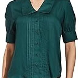 Women Green Half Sleeves Casual Solid Shirt-picture-31