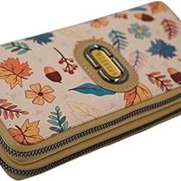 Stylish PU Leather Elegant & Spacious Big Ladies Wallet| Soothing Floral Printed Long Clutch Purse for Modern Women | 4 Compartments,2 Card Slots & Coin Holder (Casual, Biscuit)-picture-12