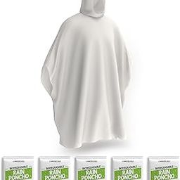 Biodegradable Rain Ponchos for Adults (5 Pack) - Cornstarch Poncho-image-85
