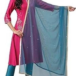 Women, Polyester Teal Blue Mesh Drape_22Auw81682-218283_Free Size_Wfs, Salwar Set-image-60