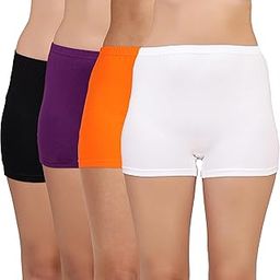 Womens Solid Lycra Mid Rise Stretchable Boy Short Panties (Pack of 4)-image-3