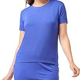 Women's Solid Micro Modal Cord Set | Relaxed Fit, Half-Sleeve Tshirt & Shorts with Side Pocket Combo-image-13