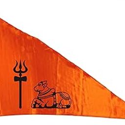 La Jarden LARGE 3x4.5 feet Bhagwa Shiv-Nandi on Soft, Silky & Satin Flag, Shivji, Bhole baba ka jhanda, Mahakal baba ka jhanda, Nandi baba ka jhanda, bhole shankar ki dhwaja, har har mahadev flag, Somnath flag [1nos.] size 36x54 inches-picture-28