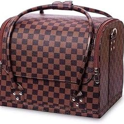OsloYun PU Leather Cosmetic Organizer Box Large Capacity Makeup Organizer for Makeup Storage ABS Carrying Case Suitcase Small Hard Shell Cosmetic Case-picture-11