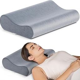FOVERA Orthopedic Soft Contour Cervical Pillow | High Resilience Foam Pillow for Neck and Shoulder Pain | Aligns Cervical Spine & Promotes Healthy Sleeping Posture (Velvet Grey, Size -18 x 12.5 Inch)-image-6