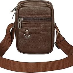 Gloss Leather Small Sling Bag for Men | Chest Slinger bag | Crossbody Bag| Side Bag Men | Mini Leather Slings | Corporate Gift Item | Passport Sling.-14