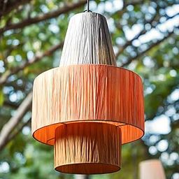Habere India-All the Cultures Fabricating India Bamboo Lampshade | Cane Wicker Lamps | Cafe Lights | Rattan Ceiling Lamps | Hanging Lampshade (Raffia lamps: D31 cm × H48 cm)-image-23