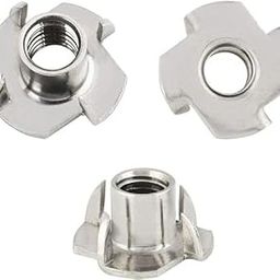 Tee Nut Mild Steel Zinc Plated | Four Claws Furniture Nut, Wood T-Nut (M8, Pack Of 50)-27