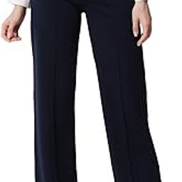 Womens Solid Polyester Blend Navy Blue Trousers (Navy Blue,34)-73