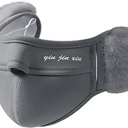 Winter Half Face Mask Nose Warmer Thick Ear Muff for Hiking Skiing Men Women Light Gray-image-37